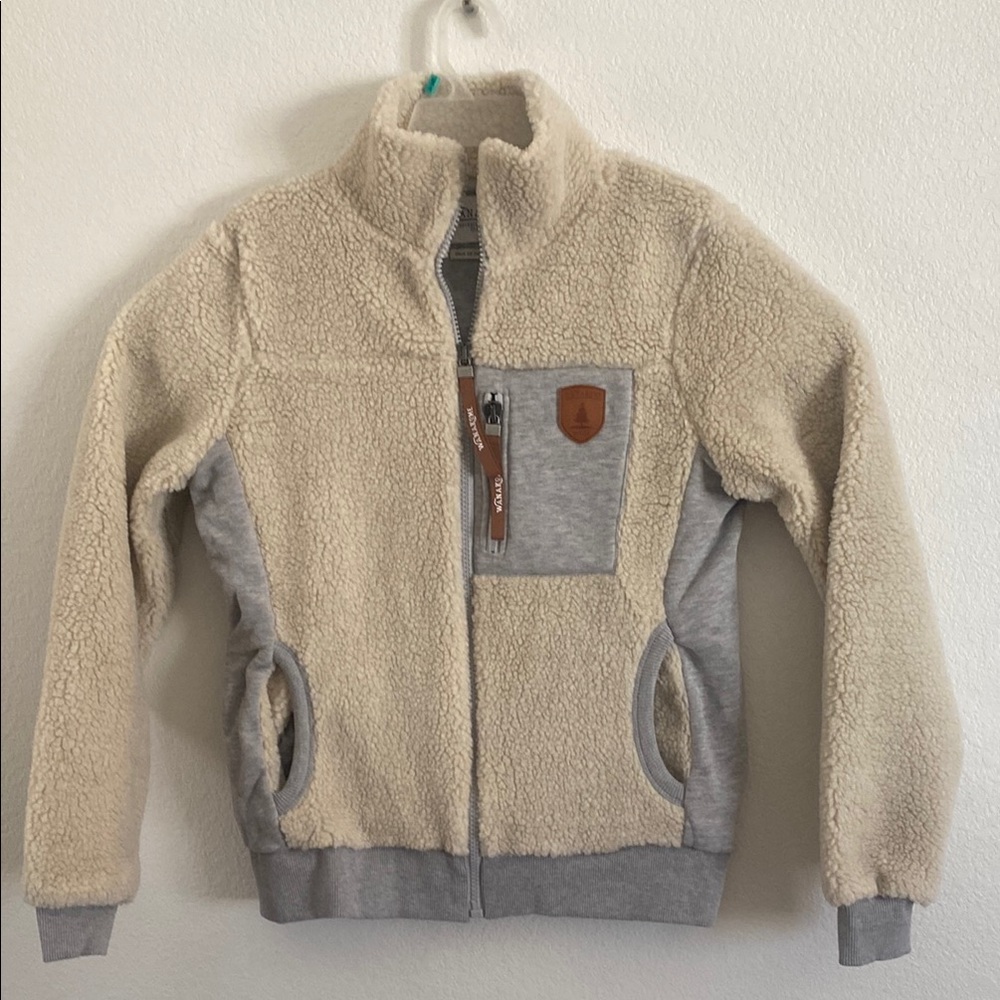 WANAKOME Mock Turtleneck Sherpa Jacket Fully Lined Size M
